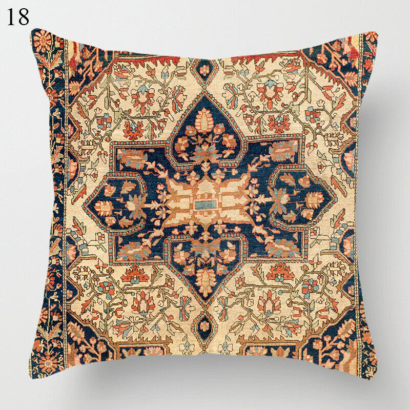 Ethnic Boho Mandala Print Linen Throw Pillow Case Sofa Cushion Cover Home Decor！