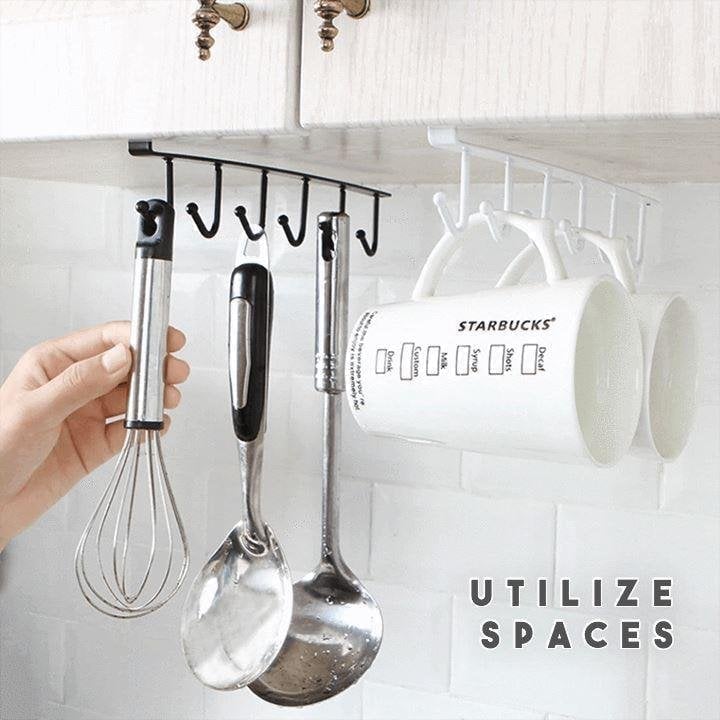 (Summer Hot Sale- 47% OFF) Under-Cabinet Hanger Rack (6 Hooks)- Buy 2 Get Extra 10% OFF