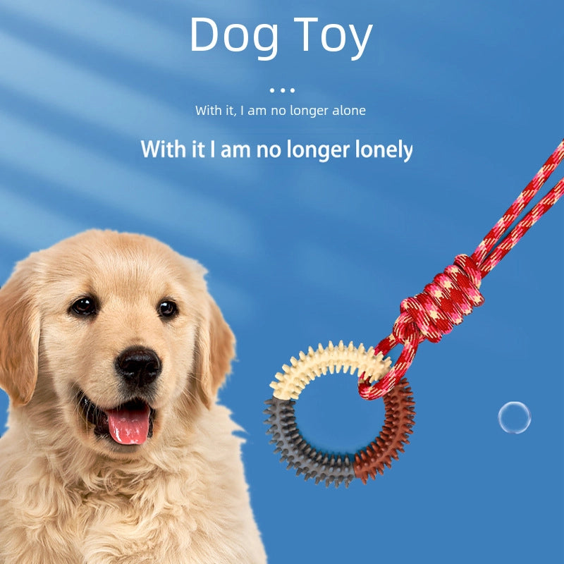 Popular Dog Molar Bite-resistant Cotton Rope Toy Pet Colorful Woven Knot Toy Puppy Self-Hi Toy