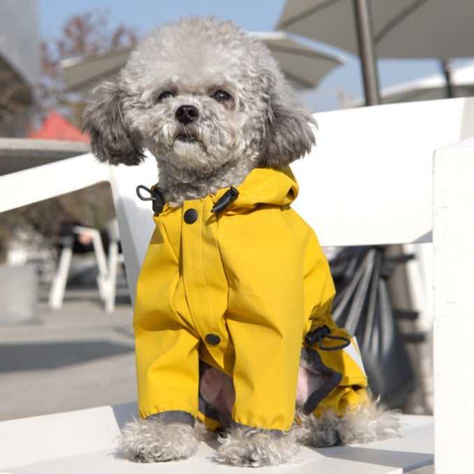 Striped Hooded Dog Raincoat Jacket