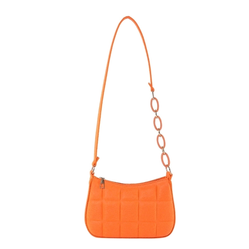 Women's Woolen Solid Color Basic Vintage Style Square Zipper Shoulder Bag Crossbody Bag