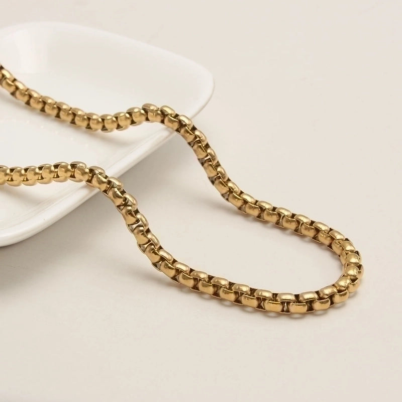 Casual Hip-Hop Minimalist Solid Color 304 Stainless Steel 18K Gold Plated Plating Stainless Steel Necklaces