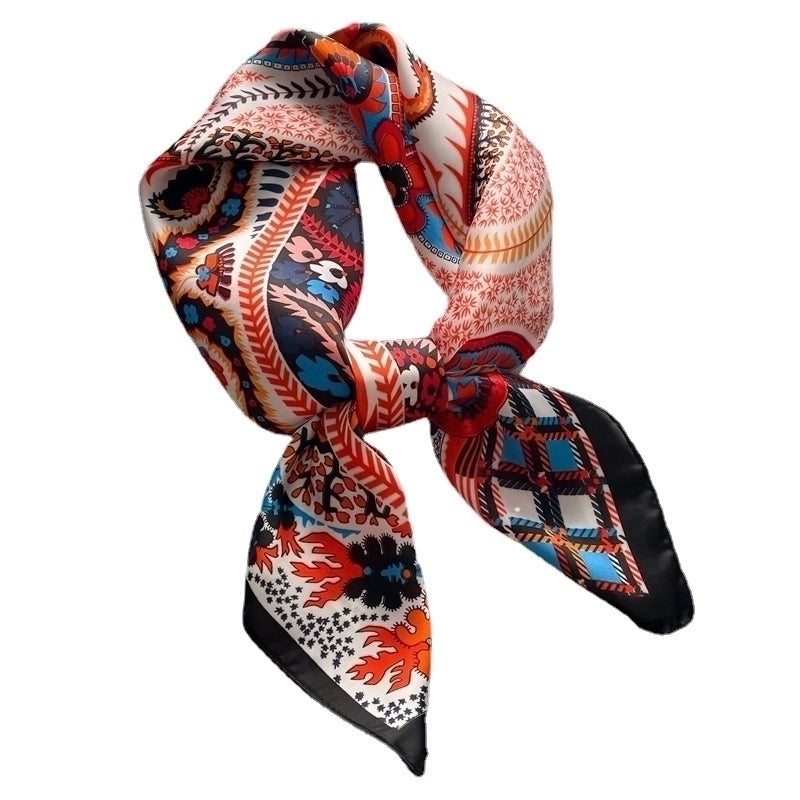 Women's Elegant Minimalist Color Block Polyester Printing Silk Scarf