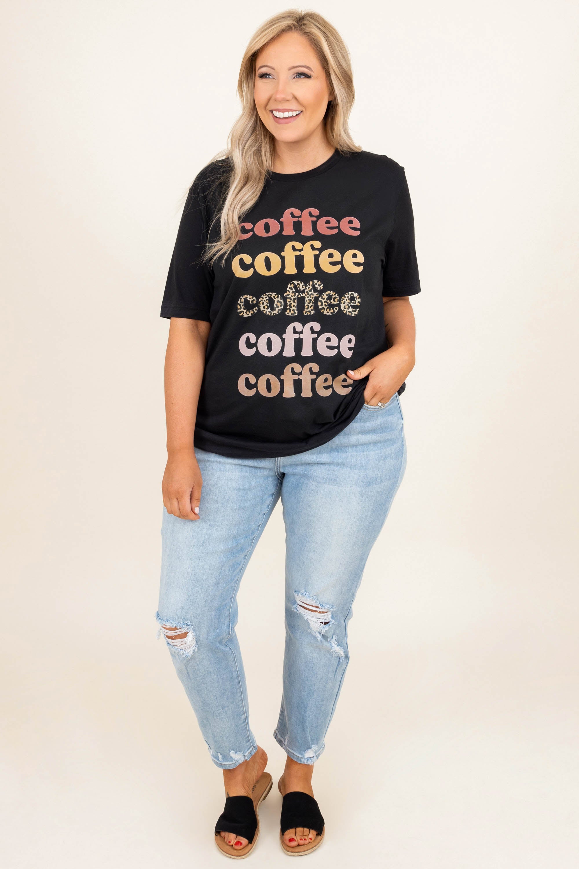 Coffee Lover Tee. Vintage Black