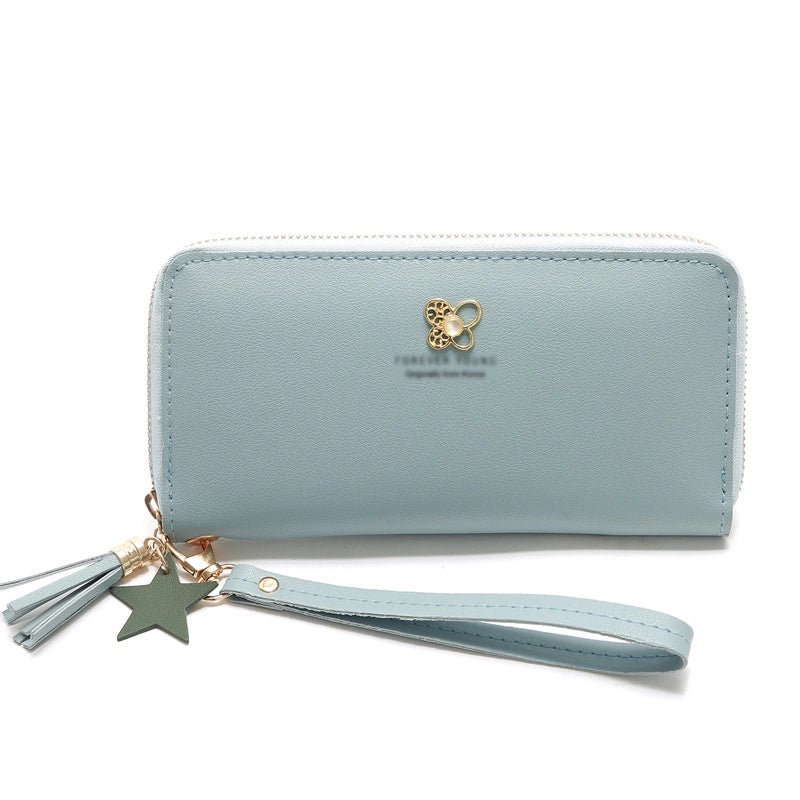 Korean Mid-length Four-leaf Zipper Multi-card Wallet