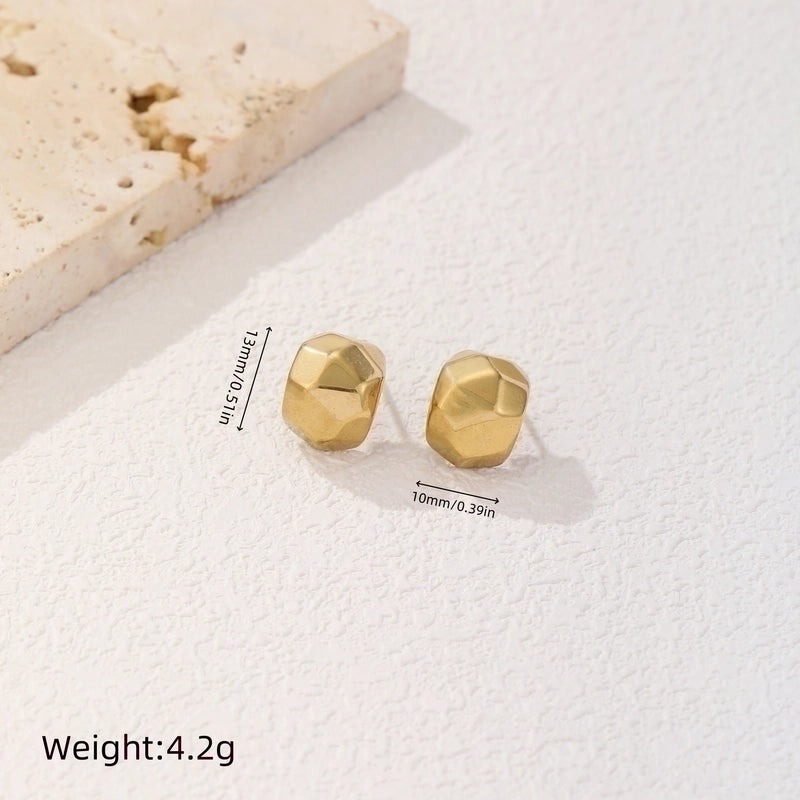 1 Pair Minimalist Water Droplets Heart Shape Plating Inlay Titanium Steel Artificial Pearls 18K Gold Plated Ear Studs