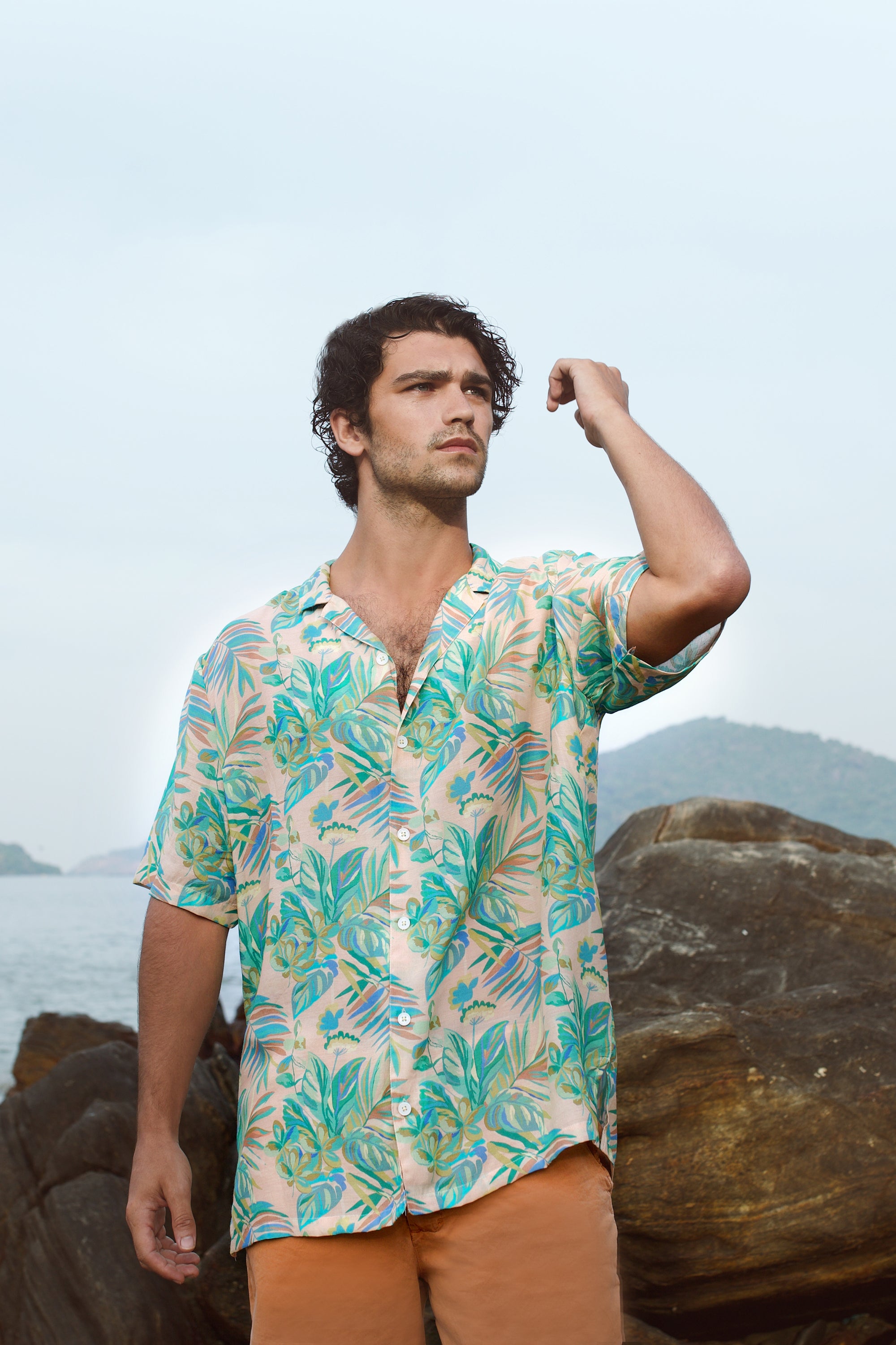 Talc floral Cream Oversize Shirt