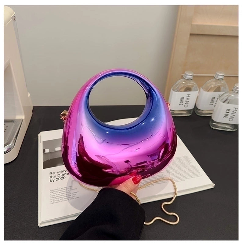 Women's Medium PVC Gradient Color Solid Color Elegant Vintage Style Dumpling Shape Lock Clasp Evening Bag