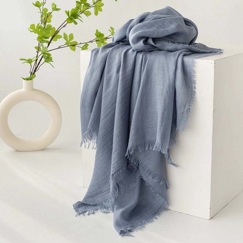 New Summer Solid Color Simple Scarf Commuter Sunscreen Shawl Scarf Women's High-grade Scarf Scarf Scarf