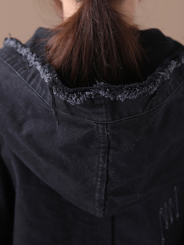 Original Solid Hooded Denim Outwear