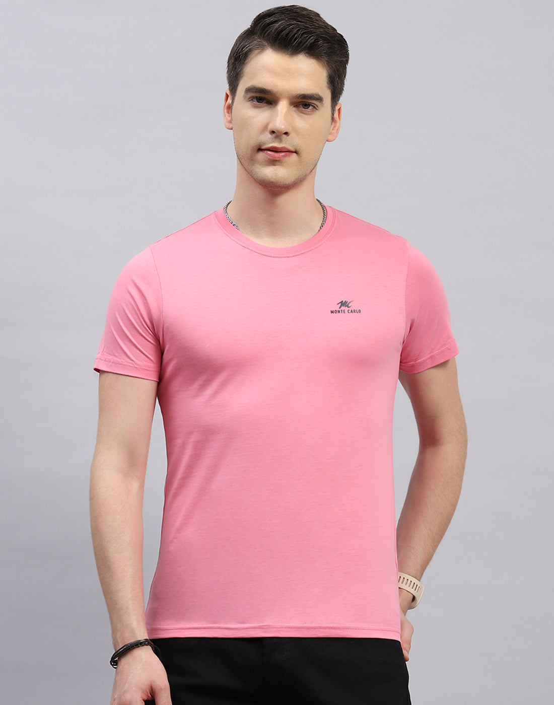 Men Green. Pink & Yellow Solid Round Neck Half Sleeve T-Shirt (Pack of 3)