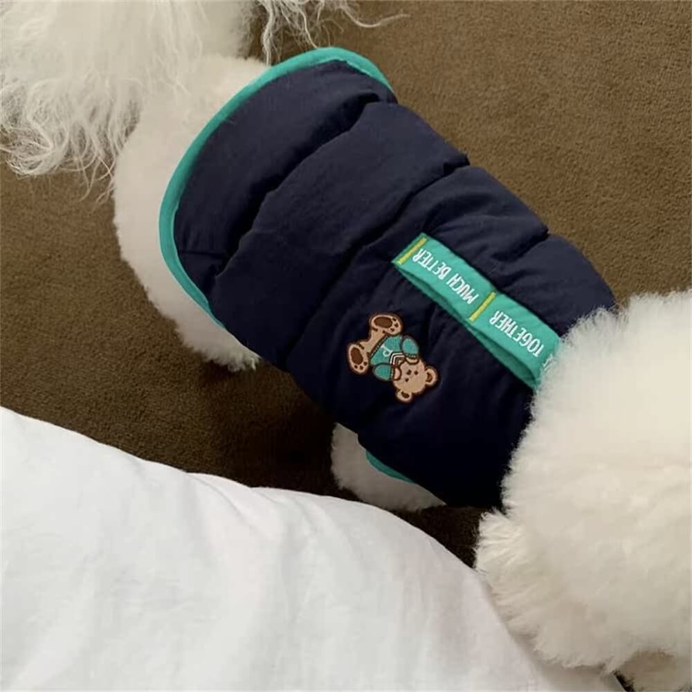 Teddy Bear Puffer Dog Jacket – Cozy and Stylish for Cold Weather