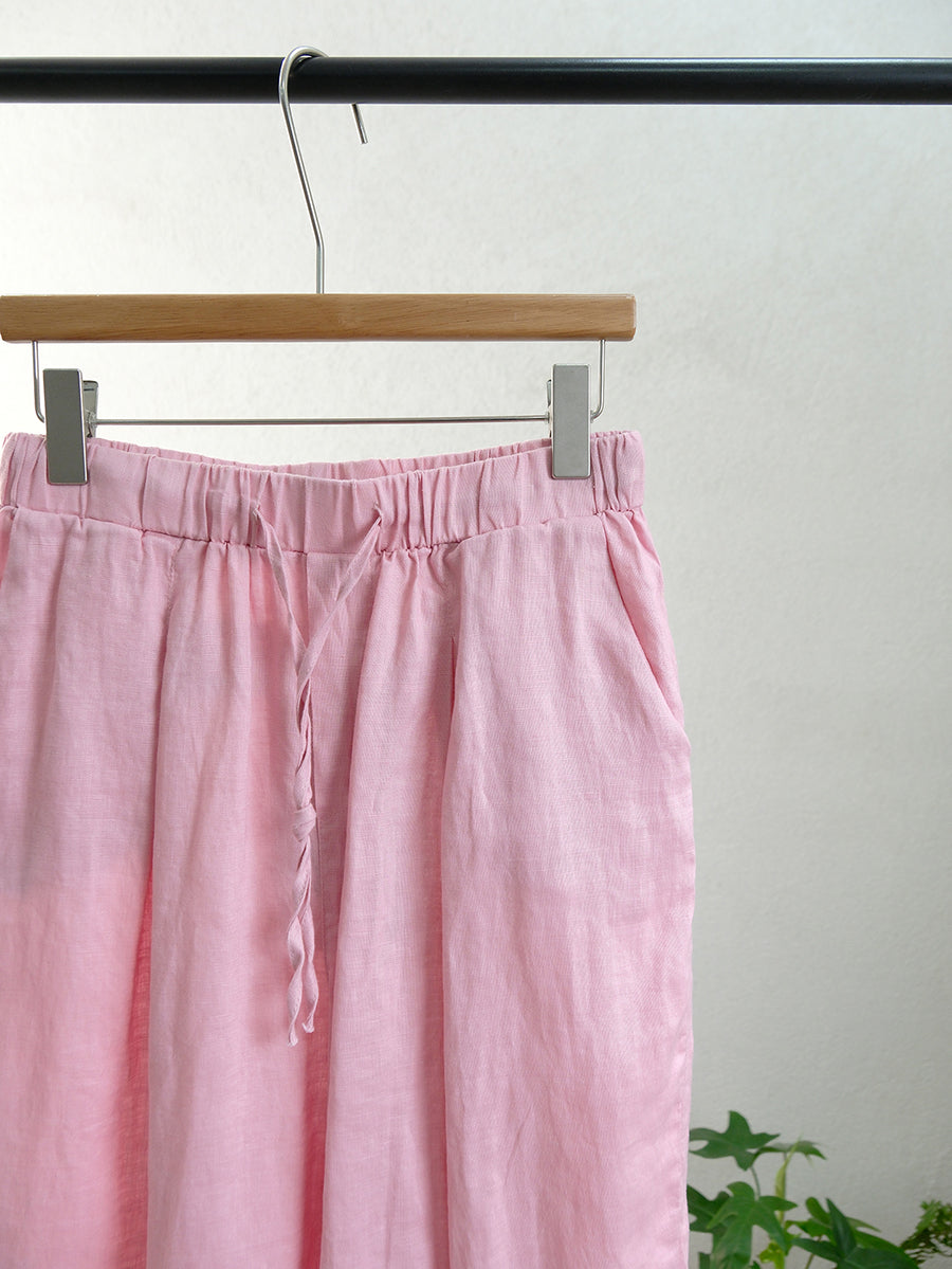 Women Summer Vintage Pure Color Linen Harem Pants