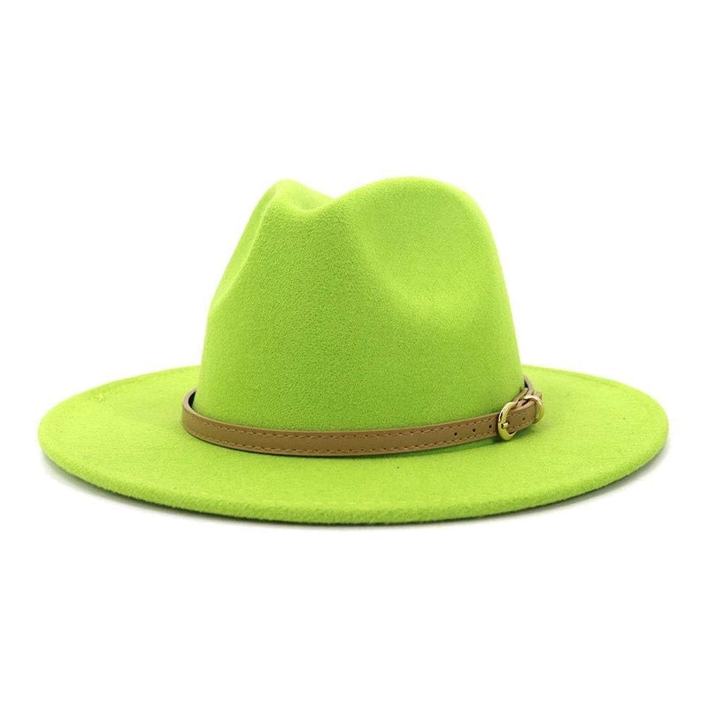 Fashion Flat Top Hat Women's British French Socialite Elegant Felt Hat Autumn And Winter Warm Jazz Hat Men's