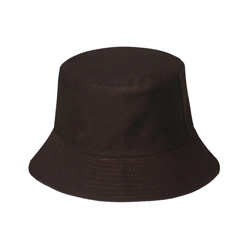 Unisex Minimalist Solid Color Sewing Flat Eaves Bucket Hat