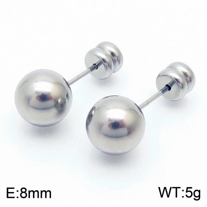 Geometric Titanium Steel No Inlaid 18K Gold Plated Earrings Ear Studs