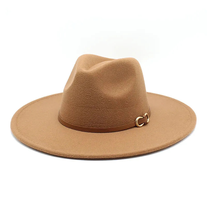 Fashion Autumn And Winter New Black Woolen Hat Jazz Hat For Men And Women 9.5cm