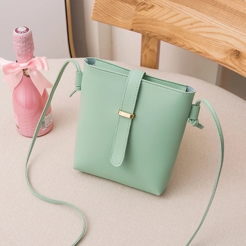 Spring New Solid Color Shoulder Messenger Mobile Phone Bag