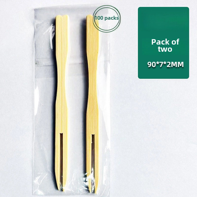 Bamboo Fruit Fork Disposable Children Heart-shaped Bamboo Fork KTV Bar Club Home Snack Fork Manufacturers