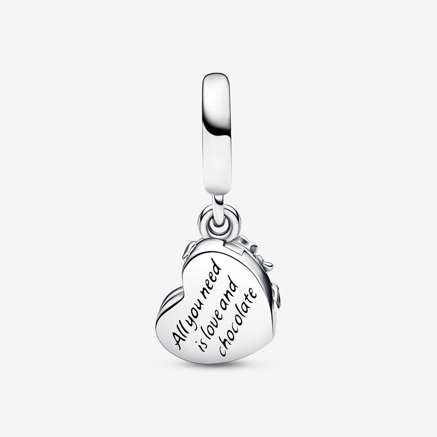 Openable Heart Chocolate Gift Box Dangle Pandora Charm