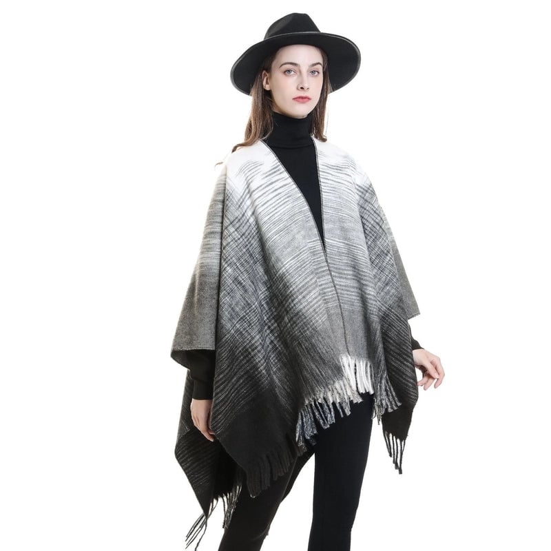 Spring And Autumn New Fashion Shawl Women's Cashmere Shawl Cape Gradient Tassel Warm Fashion Shawl