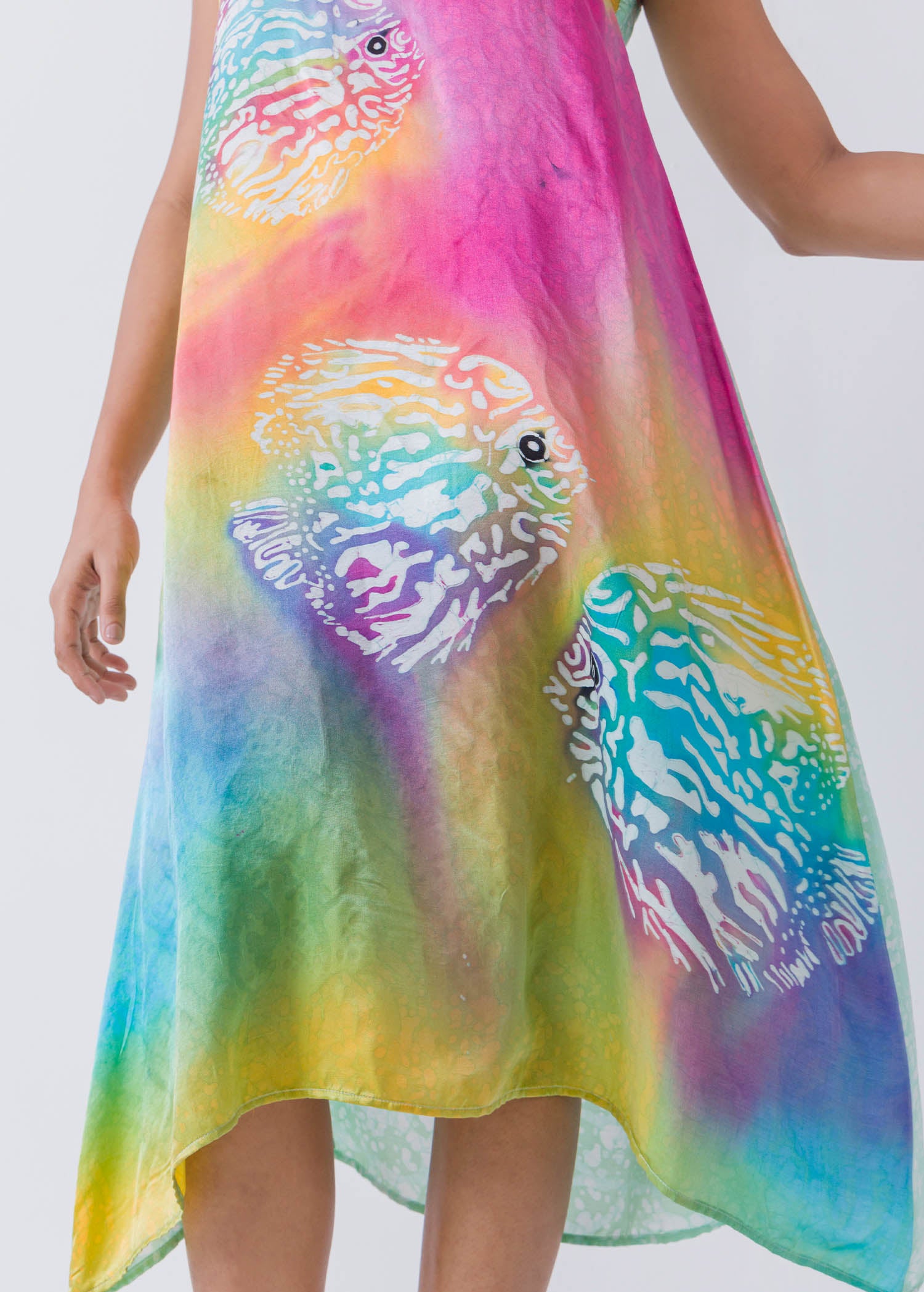 Multi Coloured Sleeveless Batik Dress