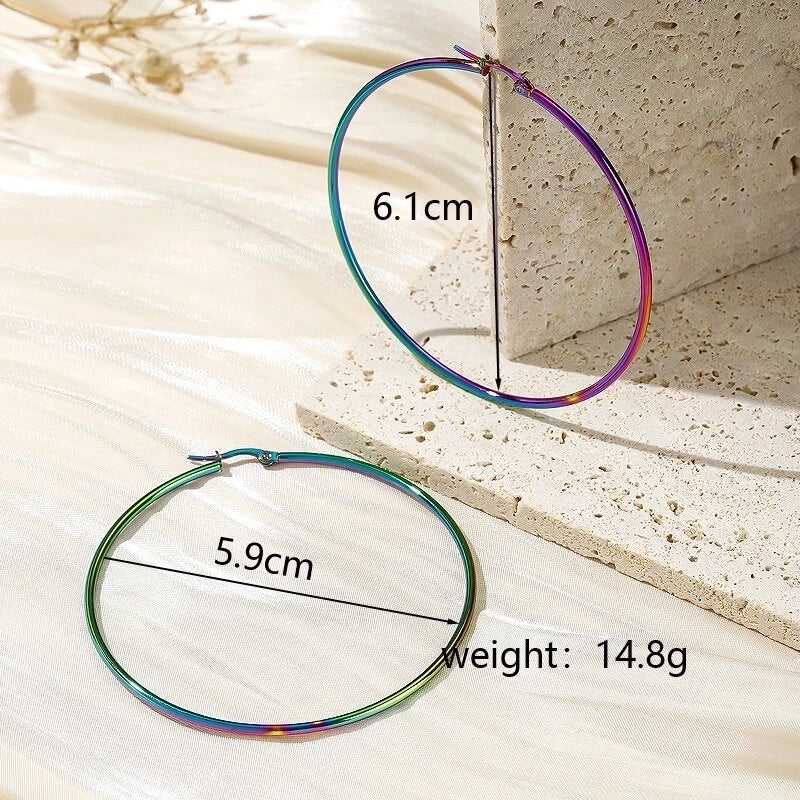 1 Pair Minimalist Artistic Round Plating 304 Stainless Steel Earrings