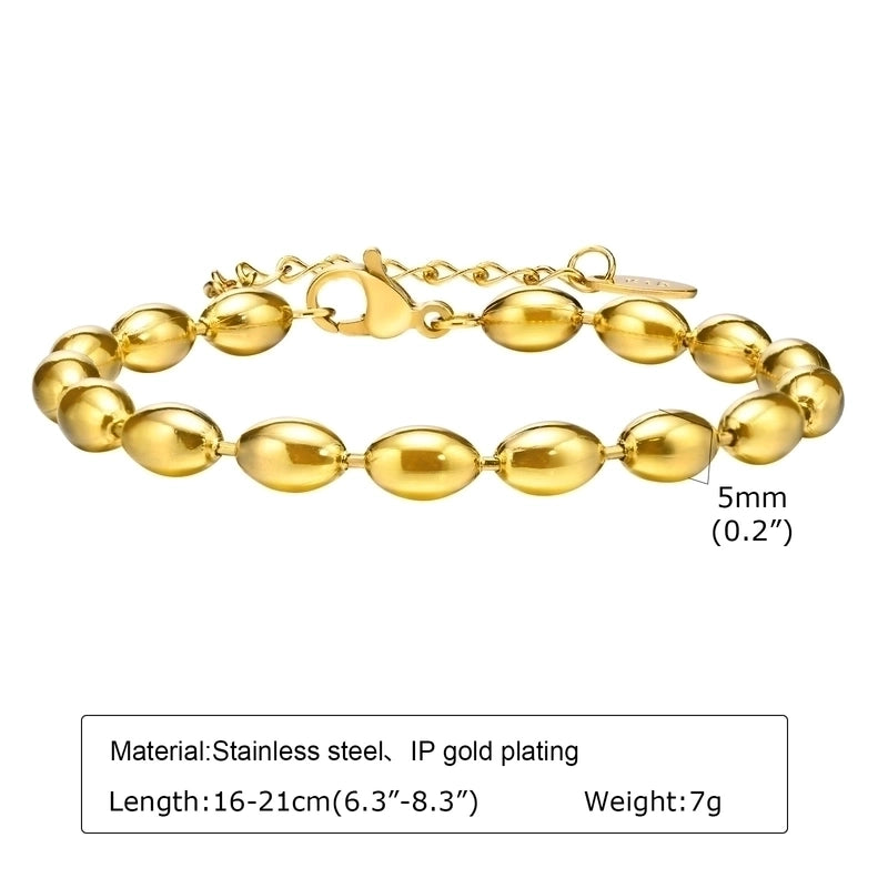 Minimalist Solid Color Stainless Steel Gold Plated Bracelets In Bulk