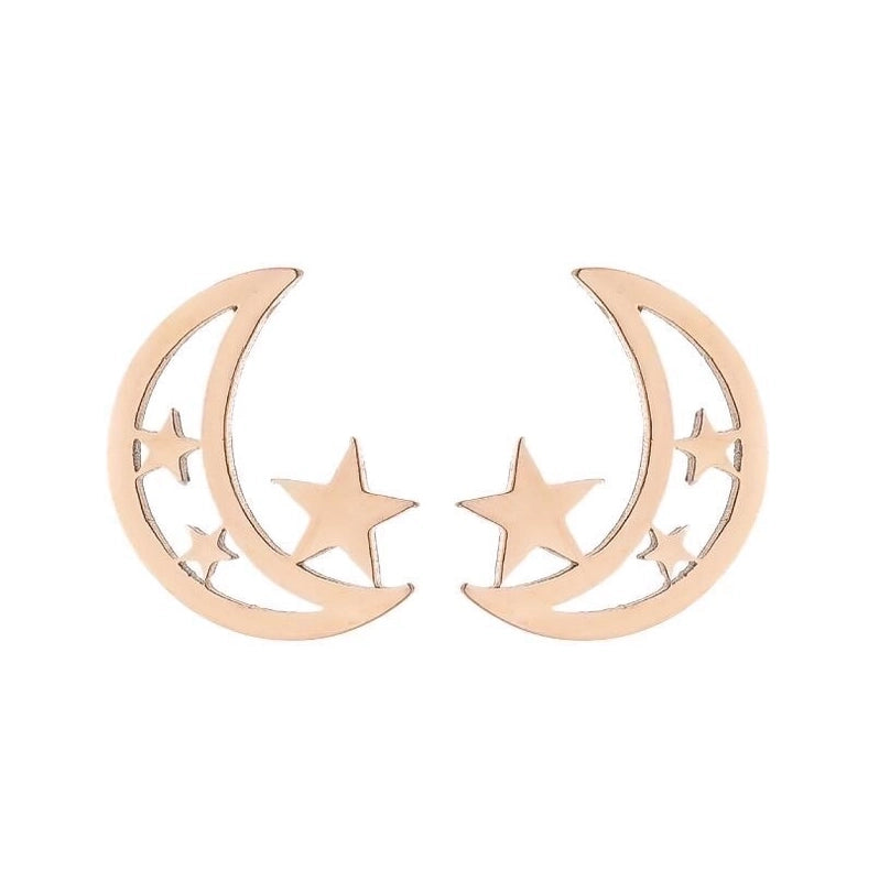 Minimalist Geometric 304 Stainless Steel No Inlaid 18K Gold Plated Ear Studs