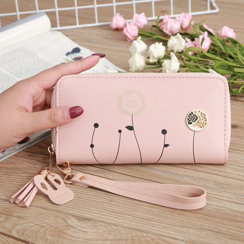 Korean Printing Medium Long Single Pull Wallet