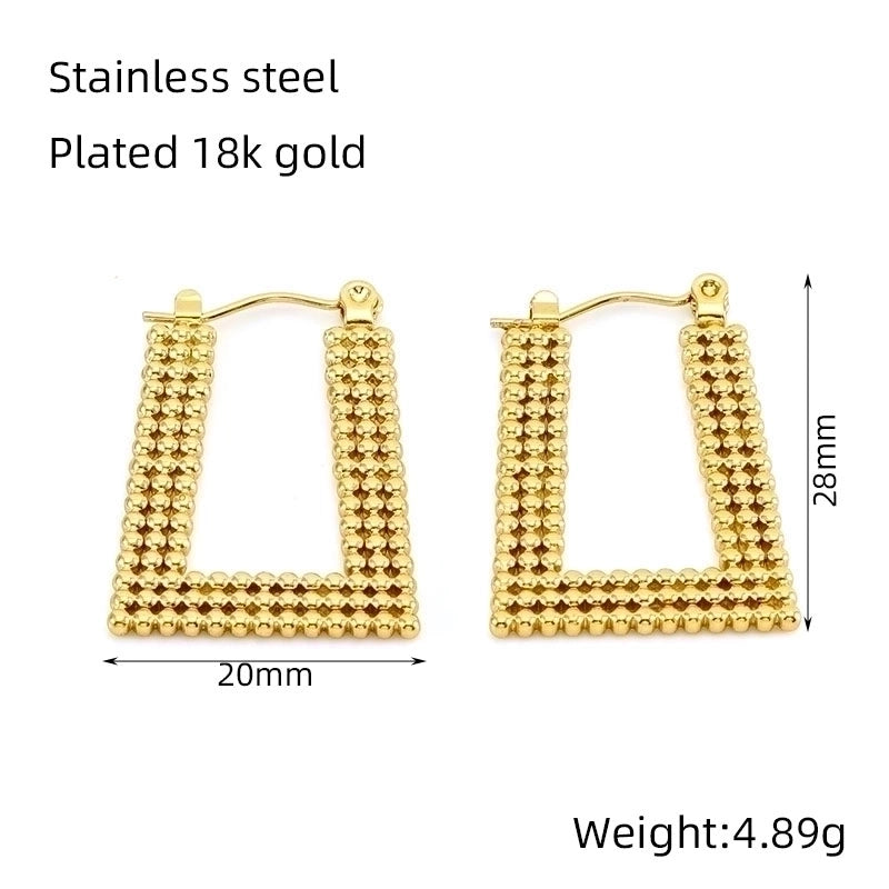 1 Piece Vintage Style U Shape Semicircle Round Polishing Plating Stainless Steel Titanium Steel Titanium Steel 18K Gold Plated Ear Studs