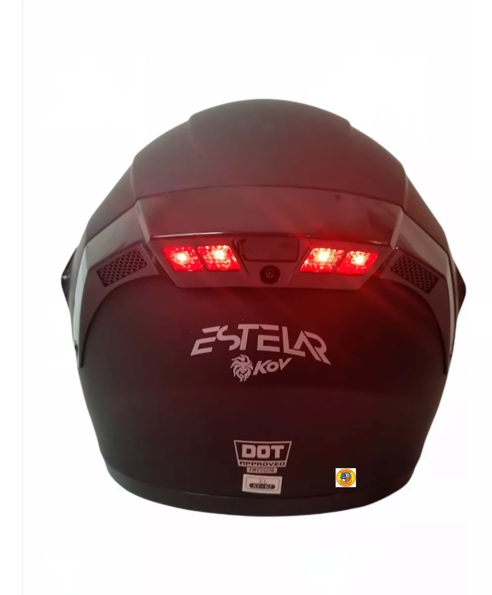 Casco Kov Abatible Con Luz Led Stelar Gafas Dot + Regalo