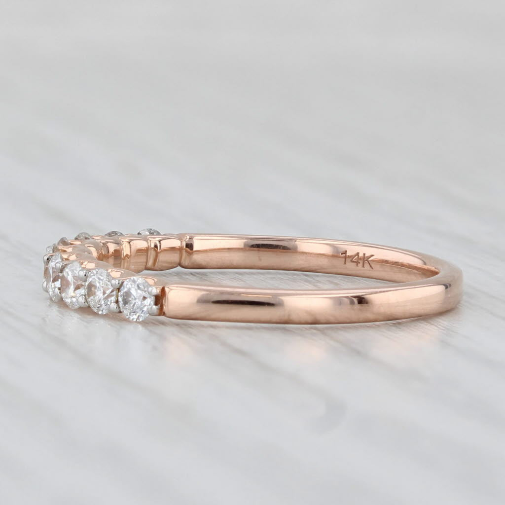 0.50ctw Diamond Wedding Band 14k Rose Gold Stackable Anniversary Size 7 Ring
