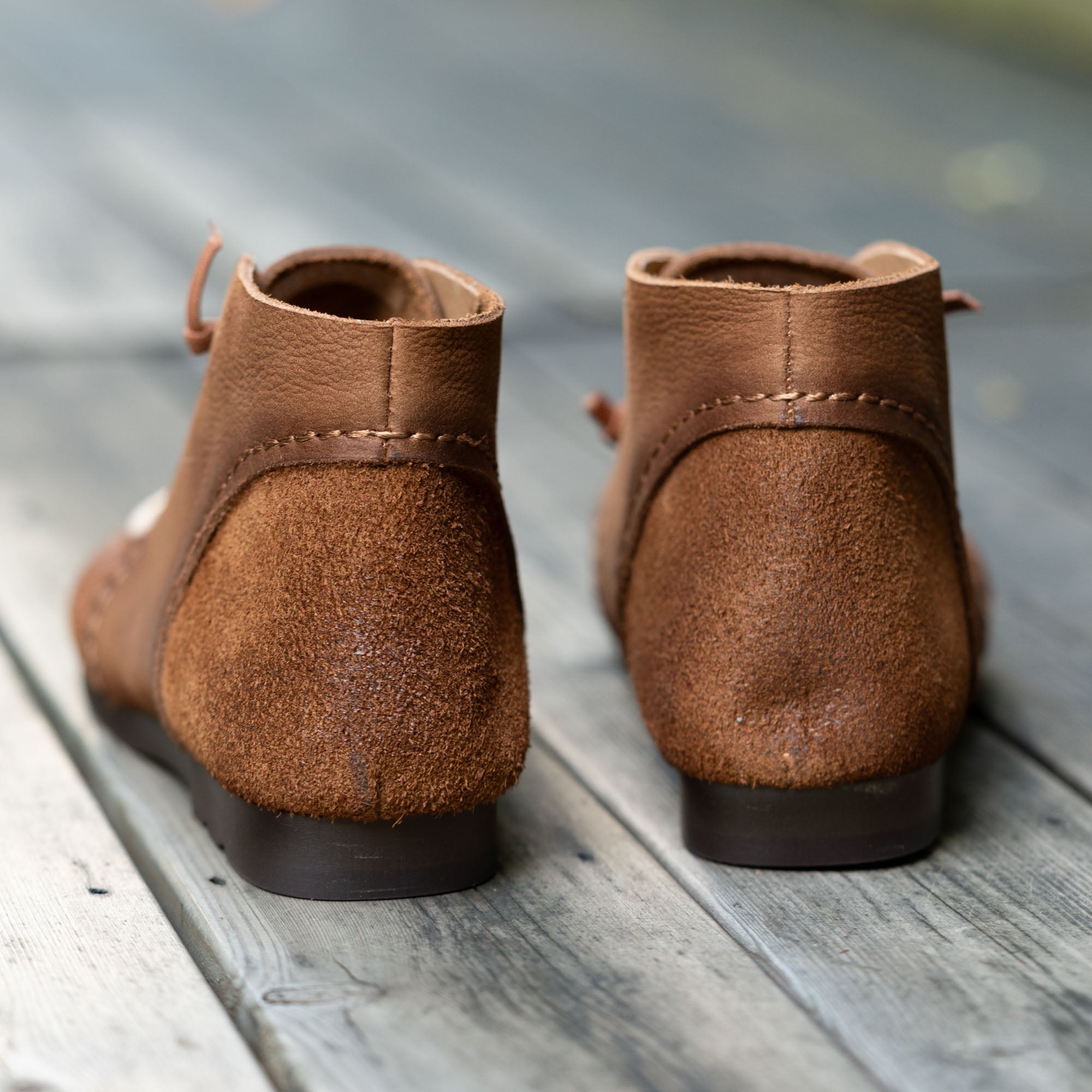 Retro Round Toe Barefoot Genuine Leather Martin Boots Lace-Up Ankle Boots in Coffee/Brown