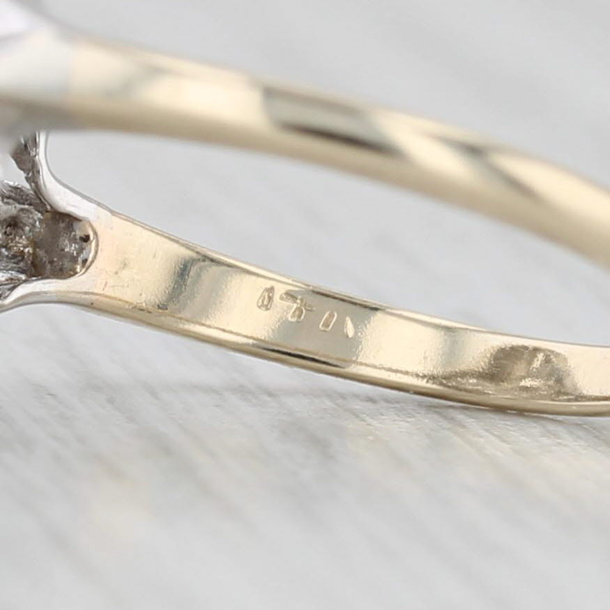 Vintage 0.24ctw Diamond Ring 14k White Yellow Gold Size 7.25