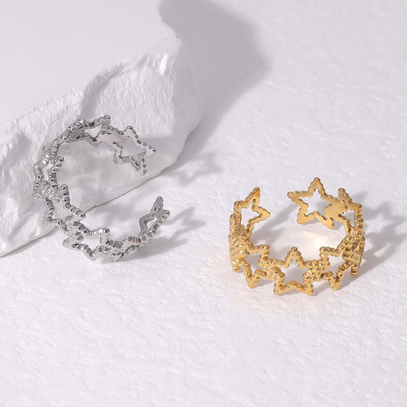 Natural Open Ring Star Stainless Steel Electroplating Rings