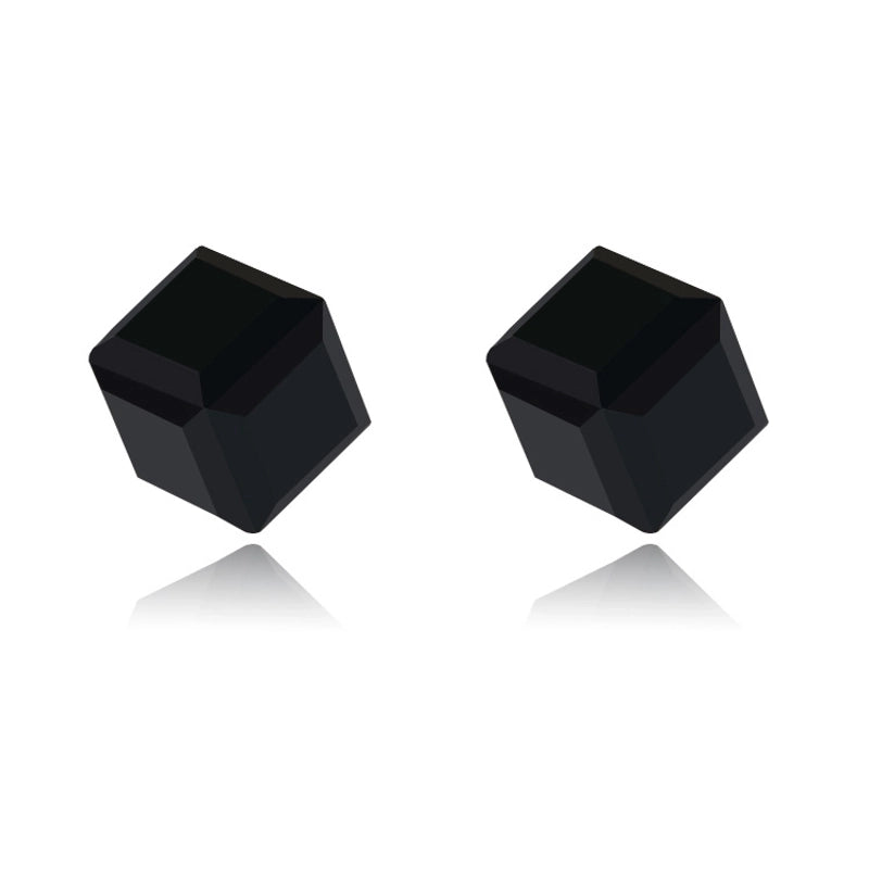 1 Pair Minimalist Geometric Artificial Crystal Magnet Stud Earrings