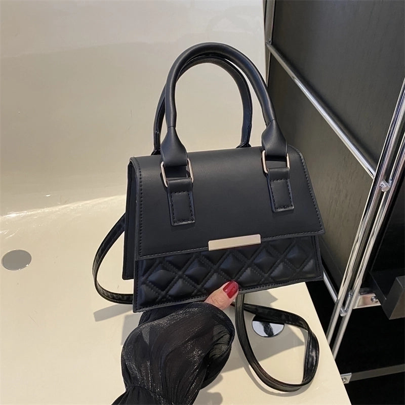 Women's Pu Leather Solid Color Elegant Streetwear Square Flip Cover Shoulder Bag Handbag Crossbody Bag