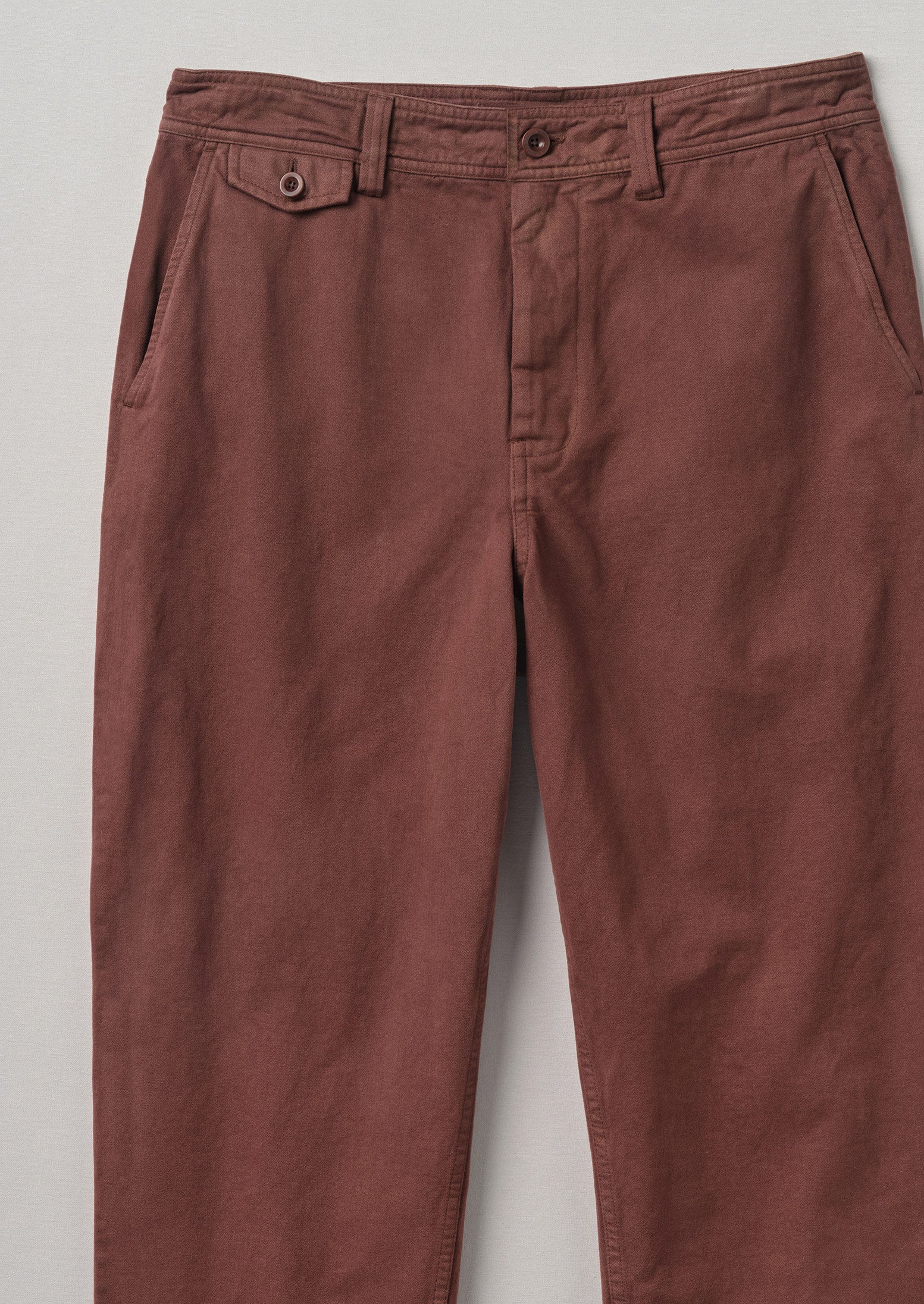 Norv Garment Dyed Tapered Trousers | Brown Ochre