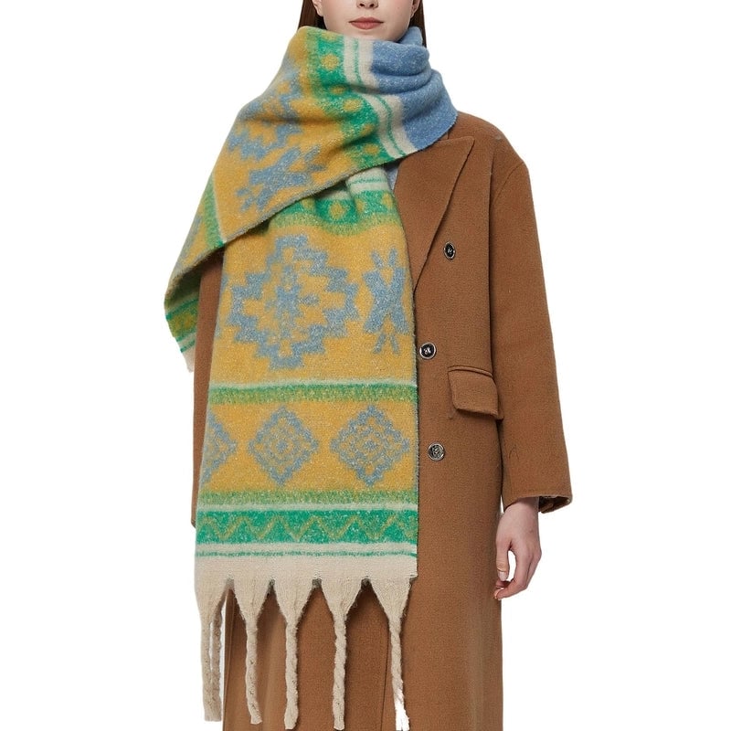 Women's Casual Printing Color Block Polyester Scarf