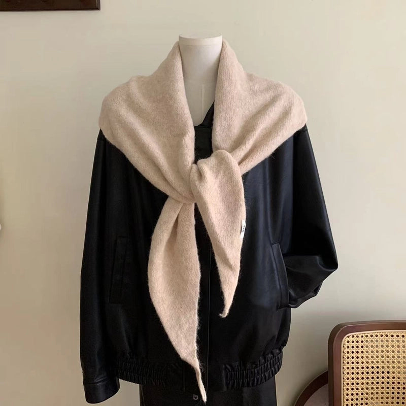Women's Vacation Minimalist Stripe Blended Bevel Angle Shawl