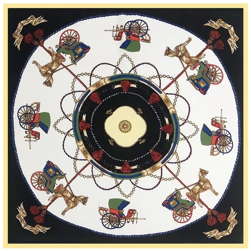 Ladies New 60cm Simulation Silk Twill Silk Carriage Flower Square Scarf