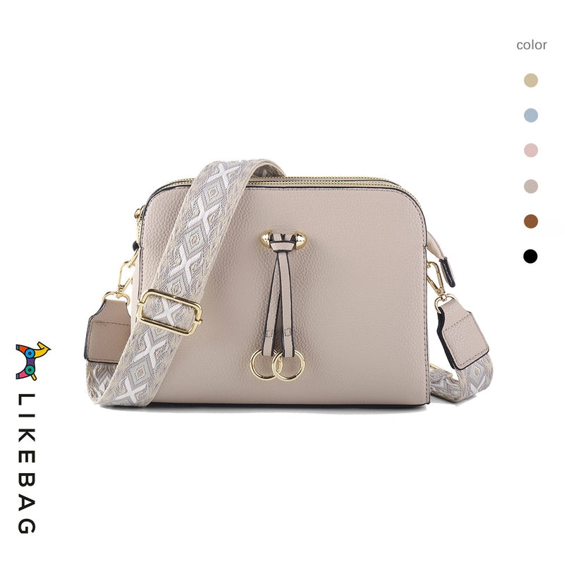 Women's Medium Pu Leather Solid Color Basic Classic Style Zipper Crossbody Bag