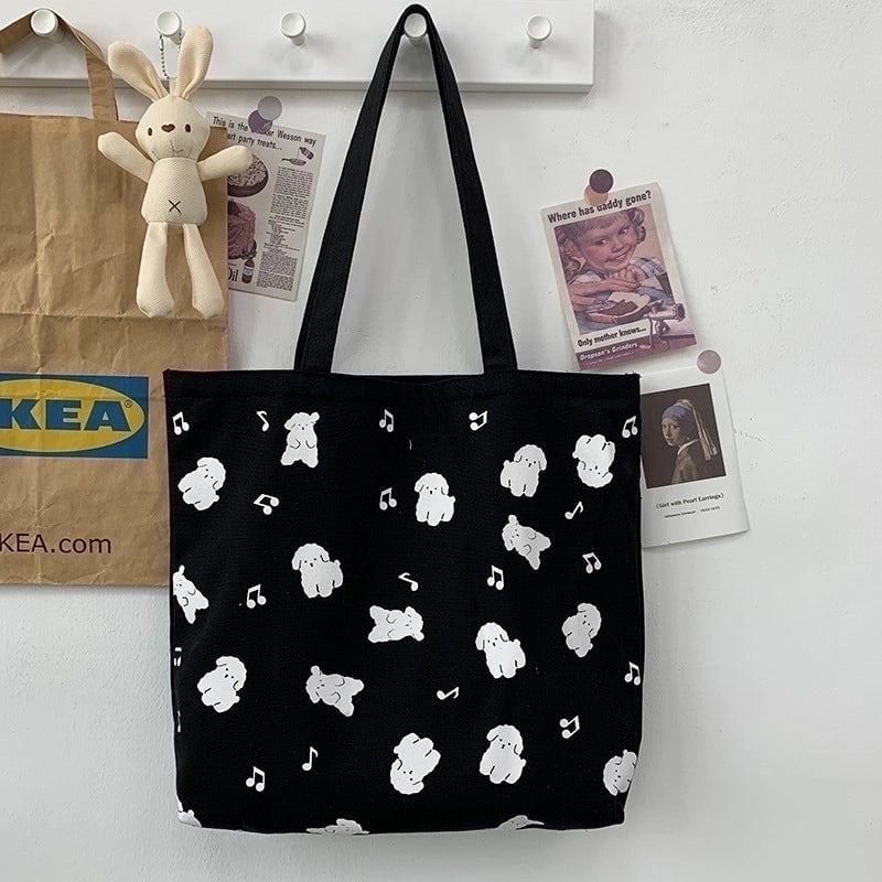 Women's Large Canvas Color Block Streetwear Square Zipper Shoulder Bag