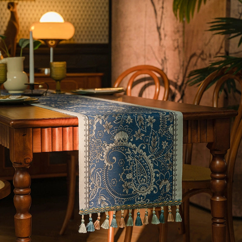 Retro Leaf Flower Polyester Tablecloths