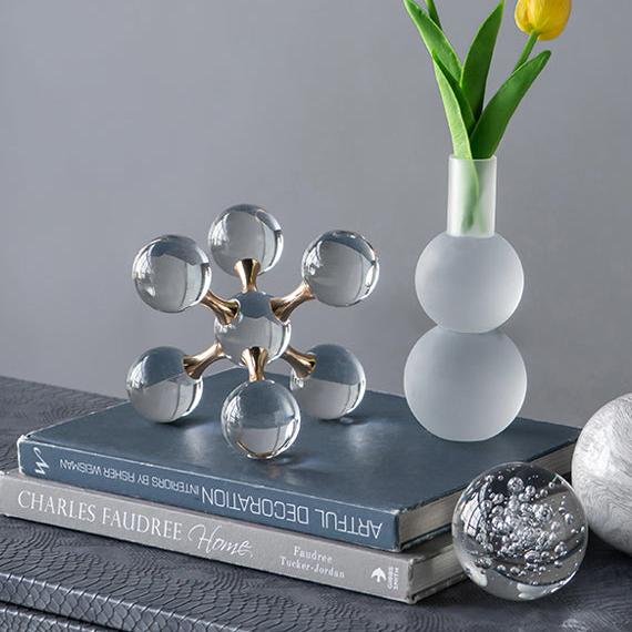 Atom Decorative Sculpture Medium - Clear Gold