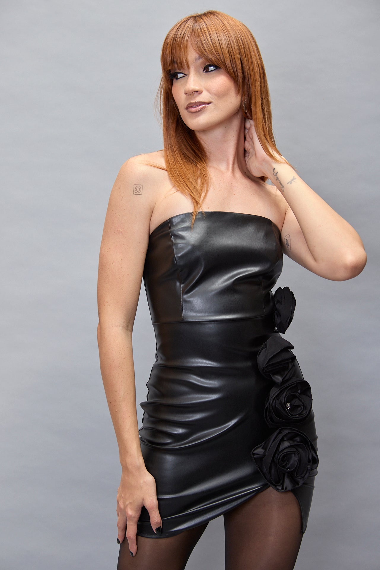 Metalic Black Mini Dress