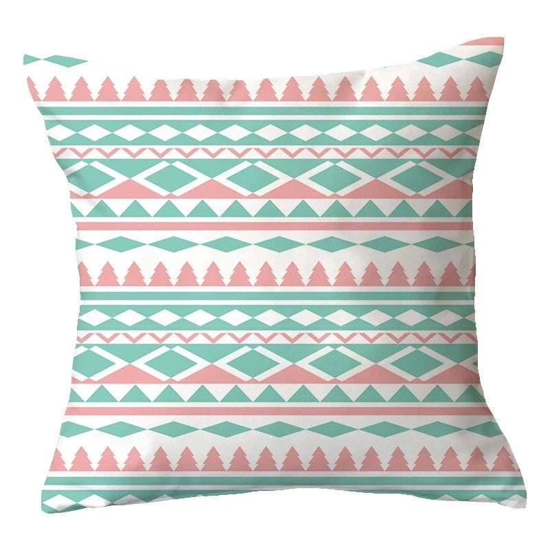 Casual Vacation Color Block Plush Pillow Cases