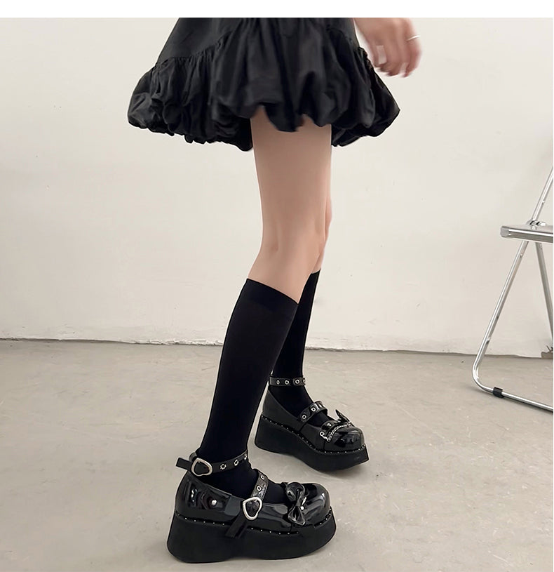 Black Bow Mary Jane Shoes  KF83078