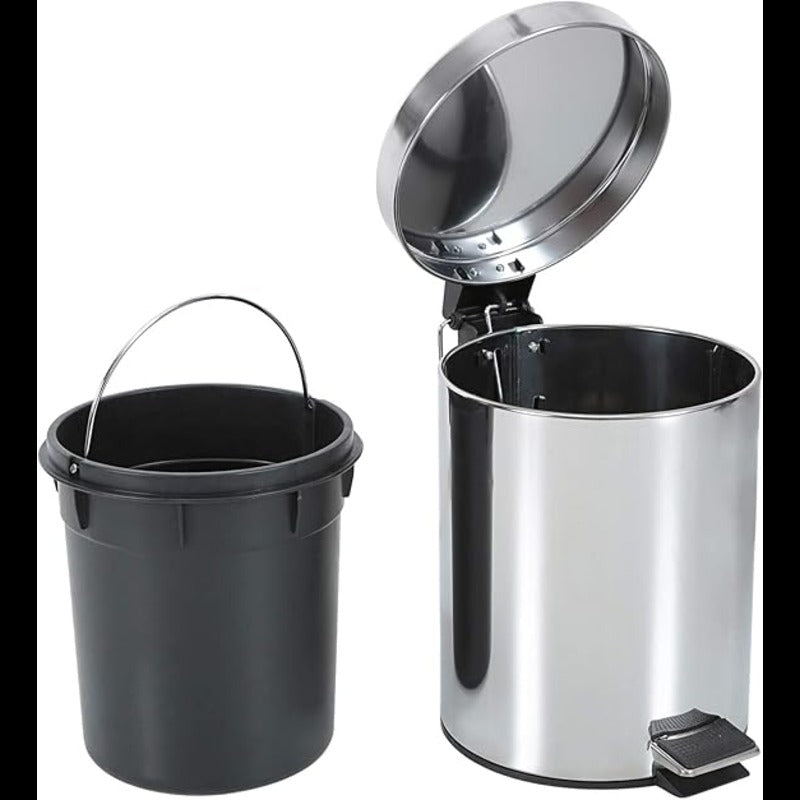 5 Liter Stainless Steel Trash Bin. Stainless Steel Waste Can